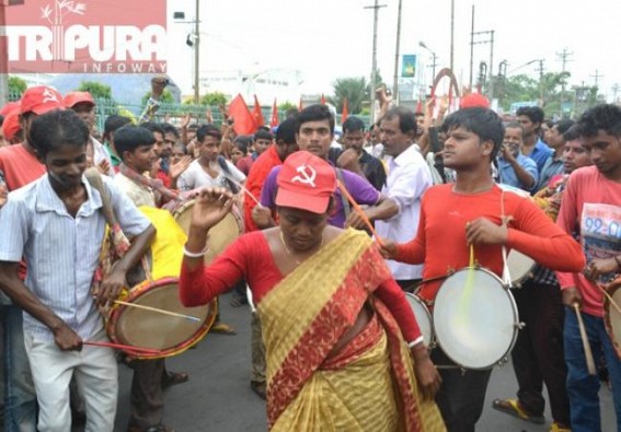 CPI-M 'celebration' of filing nomination papers disrupts normal lives across Tripura